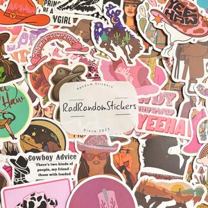 Adesivos Cowgirl para laptops, skates, telefones, recompensas, garrafas de água, bicicletas, malas, viagens