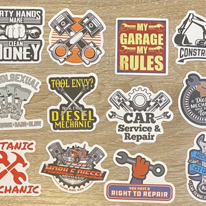 5-50 Pack Diesel Mechanic Stickers for Laptops, Skateboards, Phones ...