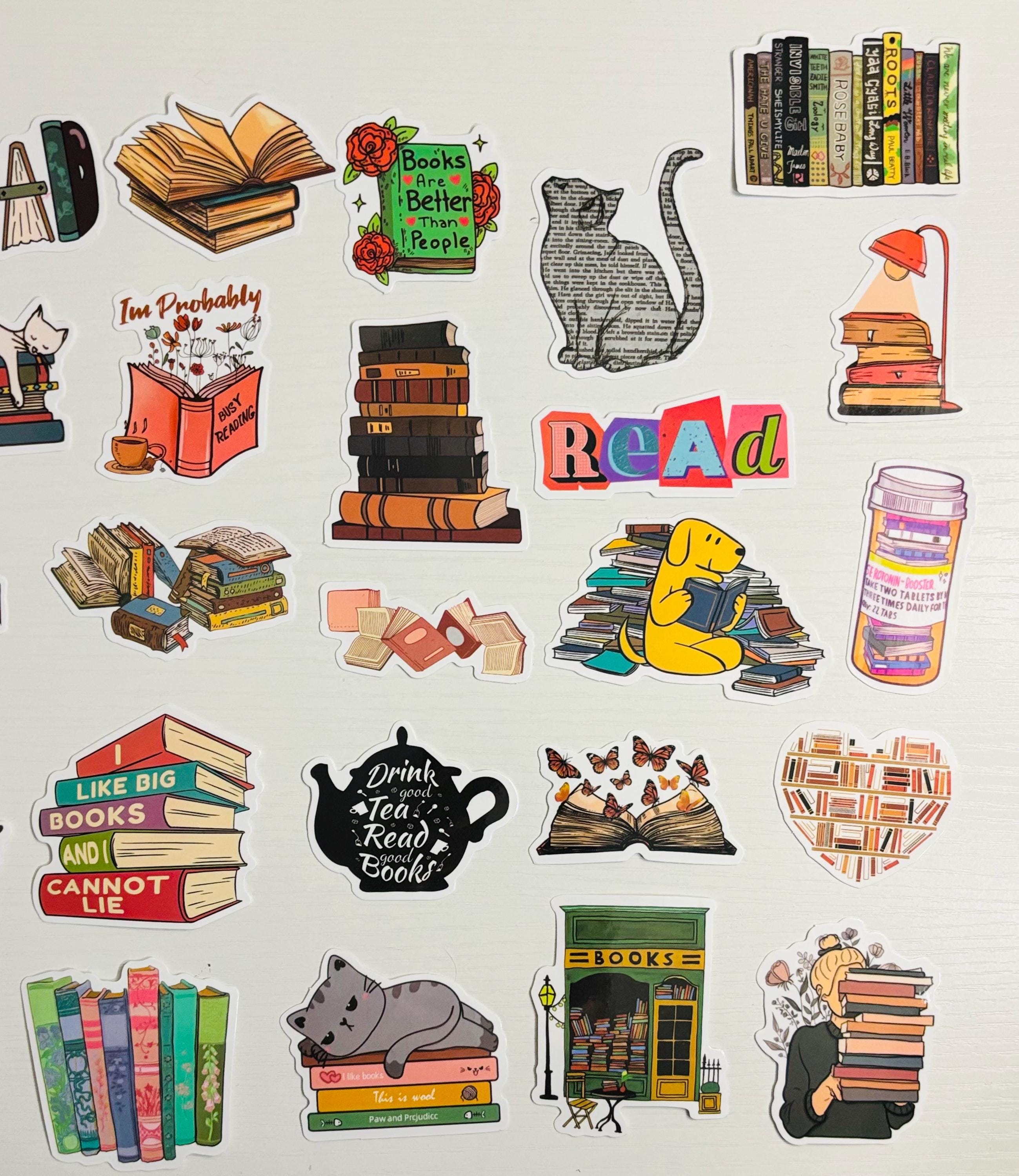 Reading, Book Lover Stickers Pack Decals for Planners, Journals, - Etsy
