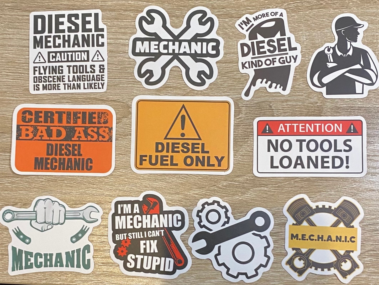 5-50 Pack Diesel Mechanic Stickers for Laptops, Skateboards, Phones ...