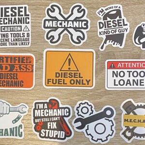 5-50 Pack Diesel Mechanic Stickers for Laptops, Skateboards, Phones ...