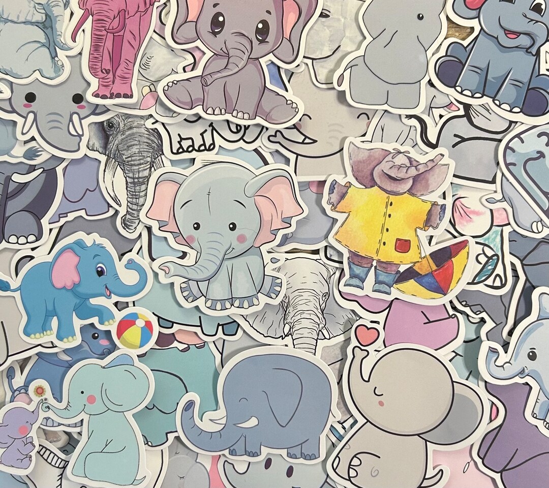 550 Pack Elephant Stickers for Laptops, Skateboards, Phones, Rewards