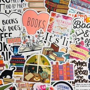 Lectura C, paquete de pegatinas para amantes de los libros de 10, 20 o 50 calcomanías para planificadores, diarios, decoraciones, recompensas, suministros para fiestas, regalos y más.