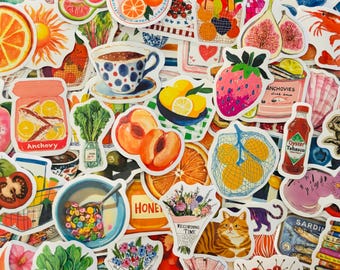 kitchen, Food, Cooking, Stickers, Fruit Journaling Decals,  Coquette Pack