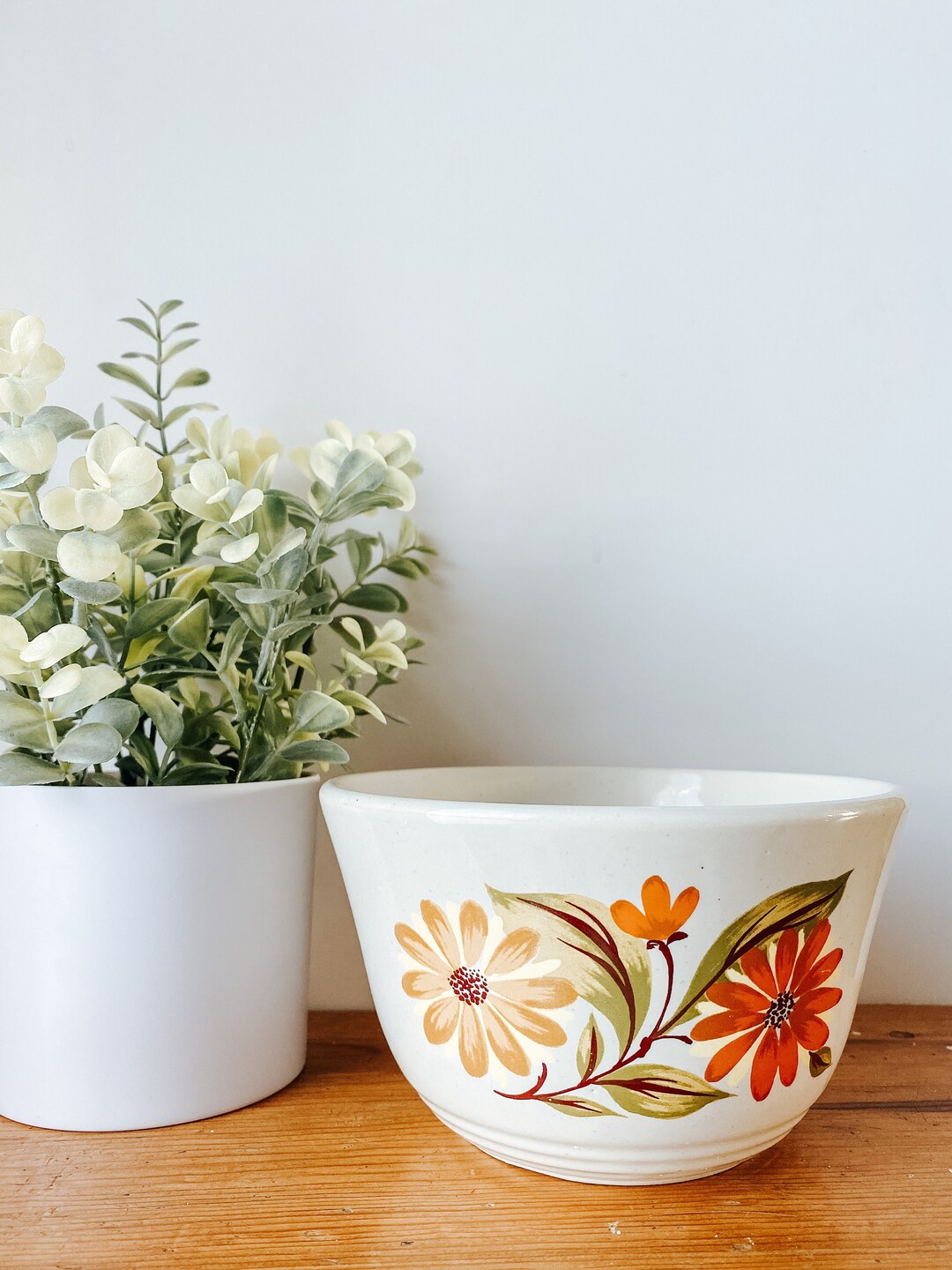 70s Capri Stoneware Bowl 70s Vintage Floral Bowl Etsy