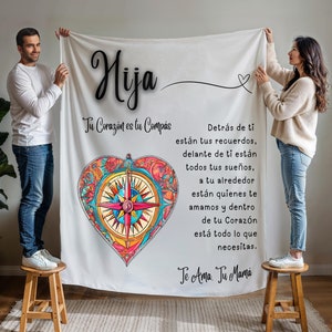 Regalo para mi Hija, Gift for Daughter in Spanish, Regalo de cumpleaños para Hija, Regalo de Graduacion, Regalos de Quinceañera, Cobija XV