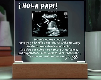 Spaanse zwangerschaps-echografie babyaankondiging, Anuncio de Embarazo Regalo para Futuro Papá, Anuncio Bebe Abuelitos Ultrasonido fotoplaquette