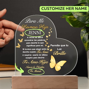 Regalo para mi Hija, Gift for Daughter in Spanish, Regalo de cumpleaños para Hija, Regalo de Graduacion, Regalo de Quinceañera Personalizado