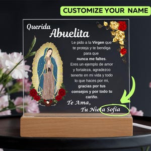 Cadeau voor Abuelita in het Spaans, cadeau Abuela in het Spaans, Regalo para Abuela Dia de Las Madres, cadeau Virgen de Guadalupe, Cumpleanos Abuela