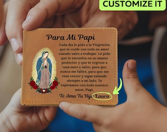 Regalo Para Papa Billetera Personalizada, Para Abuelo, Gift for Dad, Gifts in Spanish, Querido Papá, Regalo de Navidad para Hombres