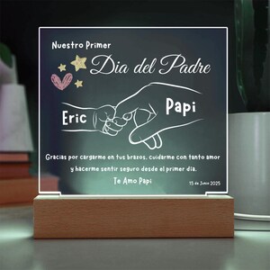 Dia del Padre Photo Plaque, Personalized Gift for Dad in Spanish, Regalo para Papa en Español, First Fathers Day Gift in Spanish for Daddy