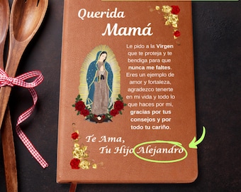 Regalo para Mama de Cumpleanos, Birthday Gift for Mom in Spanish, Para Mi Mama Virgen de Guadalupe, Te Quiero Mama, Regalo Personalizado