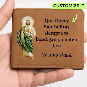 Regalo Dia del Padre San Julias Tadeo, Regalos Para Papá, Billetera Personalizada, Vatertagsgeschenke auf Spanisch, Hispanic Dad Geschenke Feliz Dia