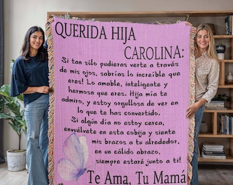 Regalo para Hija, Gift for Daughter in Spanish, Regalos de cumpleaños, Blanket Graduation Gifts, Graduacion, Quinceañera Gift Personalizado