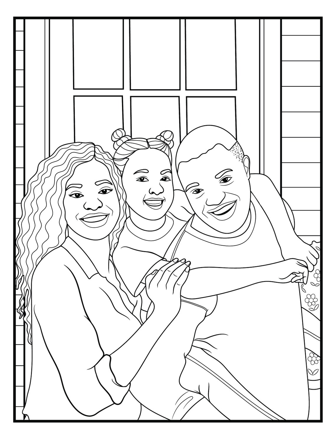 Beautiful Black Family Coloring Pages Etsy