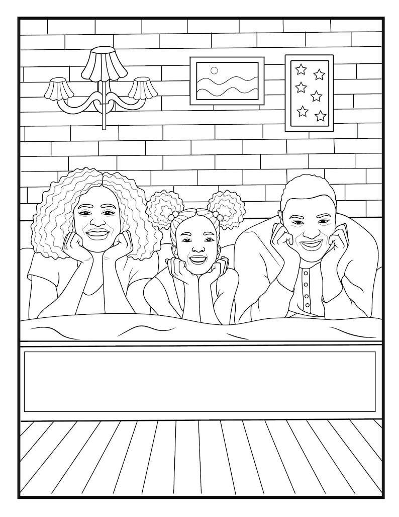 Beautiful Black Family Coloring Pages Etsy