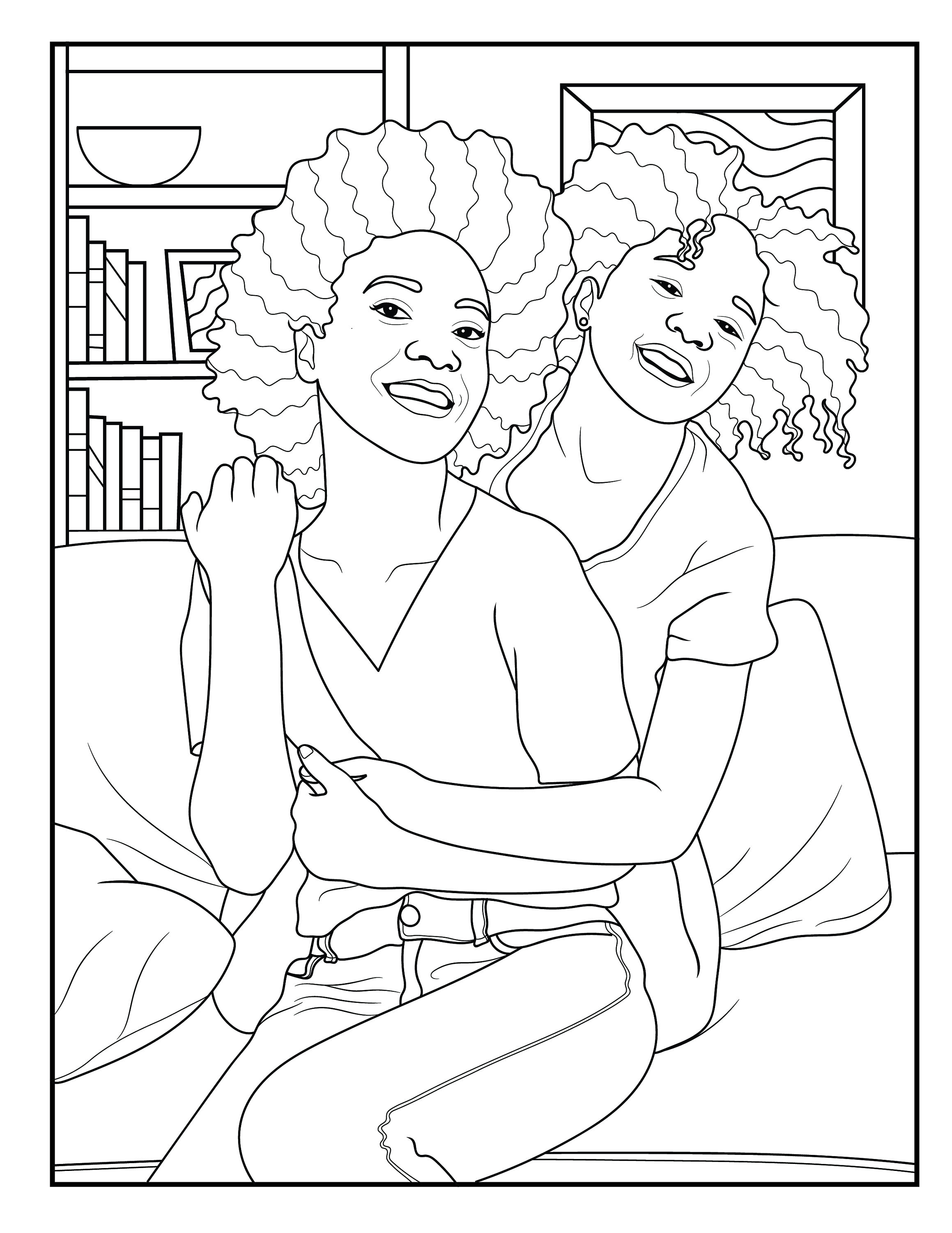 Beautiful Black Family Coloring - Il Fullxfull.4825124541 A4vp 