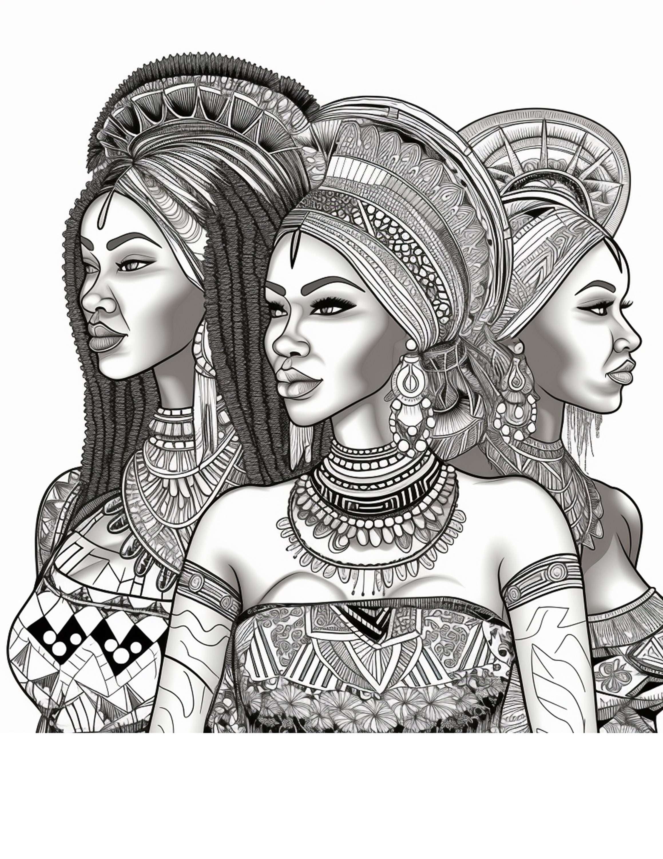 Beautiful Black Goddess Coloring Pages 25 - Etsy