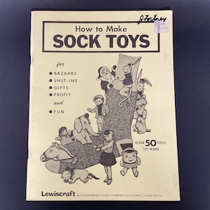 Vintage 1967 Sock Toys How-To Book, Rockford Red Heel Monkey & Doll Patterns