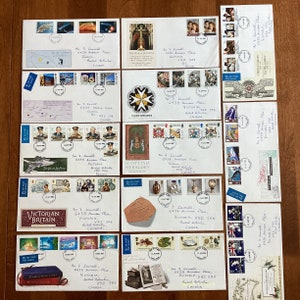 Great Britain 13 First Day Covers, 1986-1988 postmarked addressed GB FDC, Royal Mail, with cachets