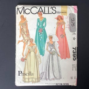 McCall's 7395 Bridal & Bridesmaids Gowns, size 16 Uncut FF pattern vintage 1981