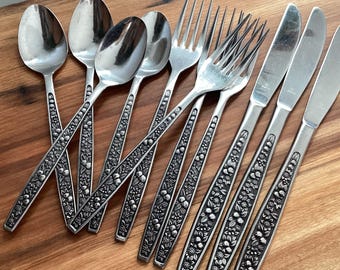 Vintage Pageant Harvest Stainless Steel Flatware, Japan  Pageant Harvest Mixed Lot Of 10 Assorted Stainless Flatware Japan Fruit Pattern main image 0