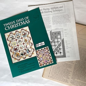 Twelve Days of Christmas Quilt pattern, never used, by Laura Reinstatler 1992, Patchwork place, applique