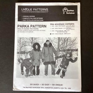 Youth's Parka Coat sewing pattern, MacPhee Workshop sizes 6x to 12, Uncut vintage 1988