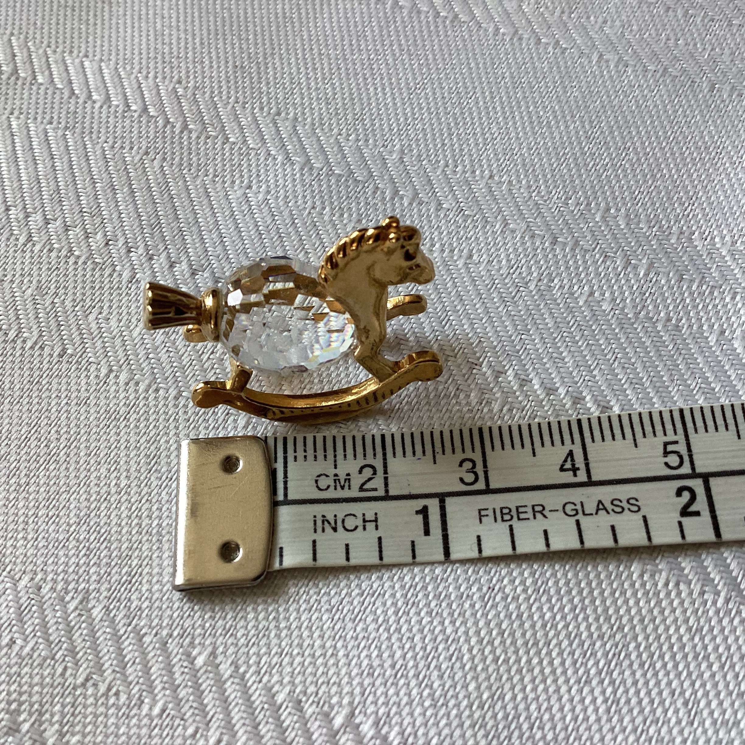 san品 Lencia Austrian Crystal Rocking Horse, Gold Plated Miniature (1