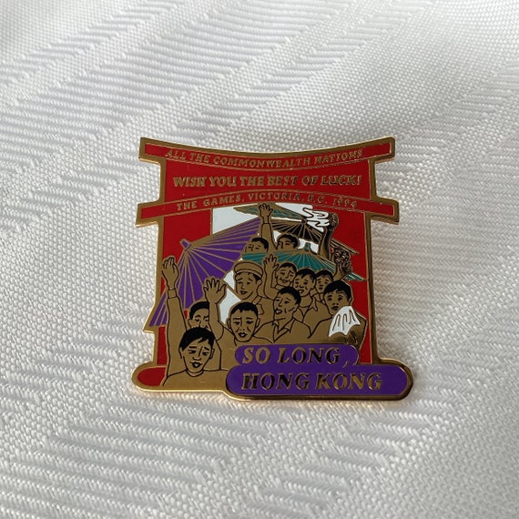 1994 So Long Hong Kong enamel large lapel pin, Vic