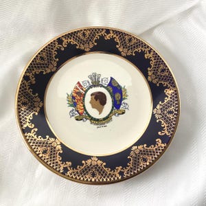 Prince Charles 1969 Investiture Plate, Weatherby Hanley England, Ironstone Souvenir vintage