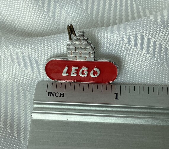 LEGO pin Advertising, old font, stacked bricks on… - image 5