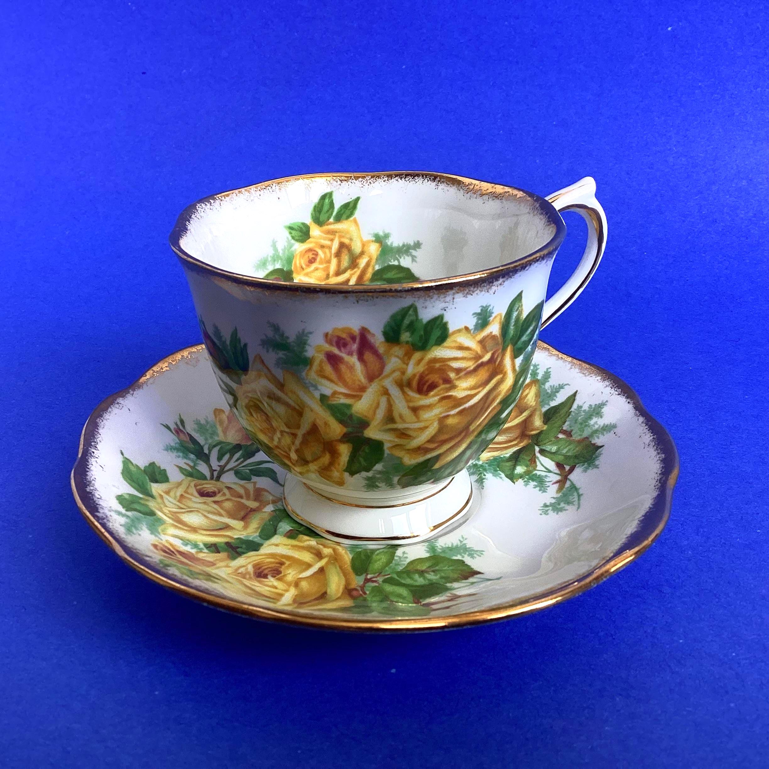 Vintage Royal Albert Yellow Tea Rose Teacup Saucer: Countess
