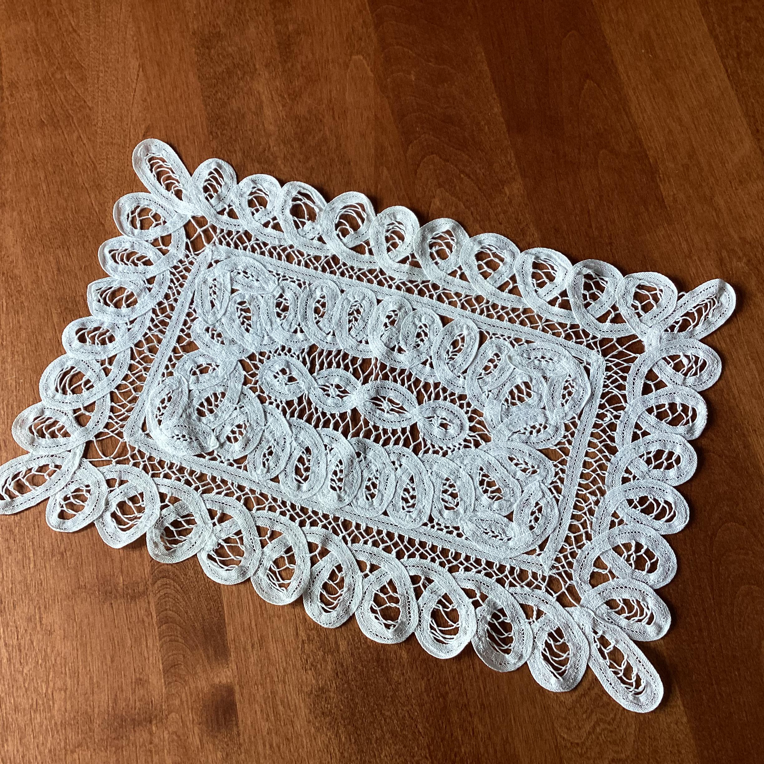 battenburg lace dresser scarves Battenburg Lace Dresser Scarves