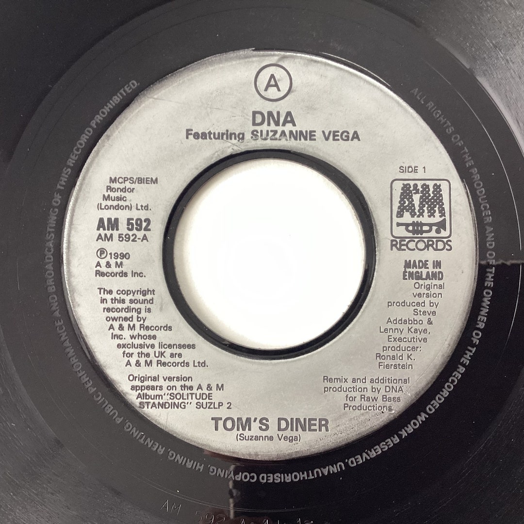 DNA Suzanne Vega / Tom's Diner 45 RPM 1990 A&M Records Etsy