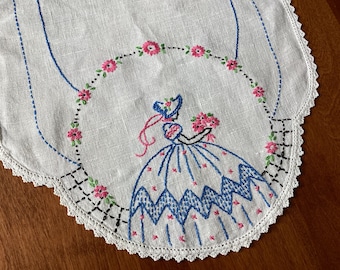 sachin and babi light blue dress Pair of Hand Embroidered Dresser Scarves