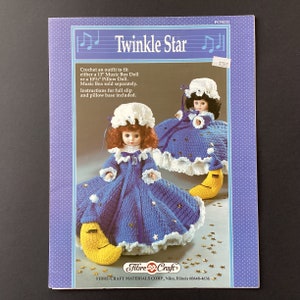 Twinkle Star Pattern, Crochet Outfit for Doll, Fibre Craft 1990 13" Bed Doll or Pillow Doll