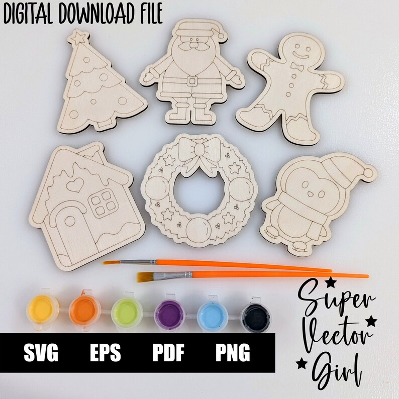 Christmas DIY Paint Kit Set SVG Digital Cut File Laser Etsy