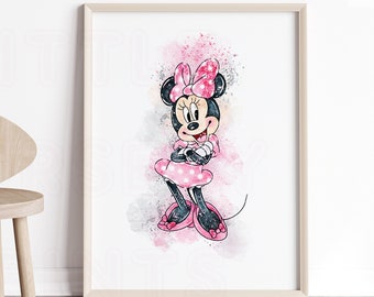 minnie mouse wall art, minnie mouse nursery, minnie mouse art, grabados de vivero, decoración de vivero, arte de pared de vivero, imprimibles de vivero, vivero