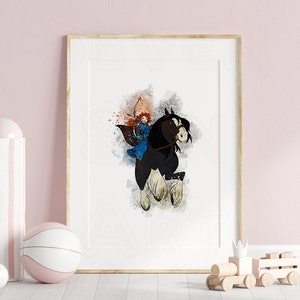 Merida Print Merida Art Watercolor Painting Princess Brave Merida Printable wall art  Merida Nursery Wall Decor Gift princess merida