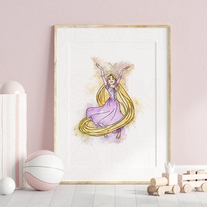 Rapunzel poster, Tangled poster, Rapunzel nursery prints, Rapunzel printable wall art, tangled nursery print, tangled printable wall, flynn