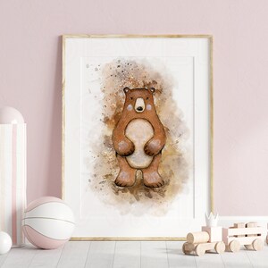 Bear Nursery Art Print bear nursery art bear nursery print woodland nursery printable wall art, Woodland Wall Prints, Woodland Nursery Decor