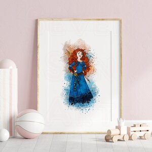 Merida Print Merida Art Watercolor Painting Princess Brave Merida Printable wall art  Merida Nursery Wall Decor Gift princess merida