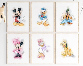 Mickymaus Kunst,Mickey Wandkunst, Minnie-Maus-Kinderzimmer, Minnie-Maus-Wandkunst, Minnie-Maus-Dekor, Kinderzimmer-Wandkunst
