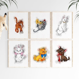 Aristocats prints, The Aristocats, Aristocats, Marie Aristocats ,  Aristocats  printable wall art, Aristocats nursery decor, nursery prints