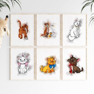 Aristocats prints, The Aristocats, Aristocats, Marie Aristocats ,  Aristocats  printable wall art, Aristocats nursery decor, nursery prints