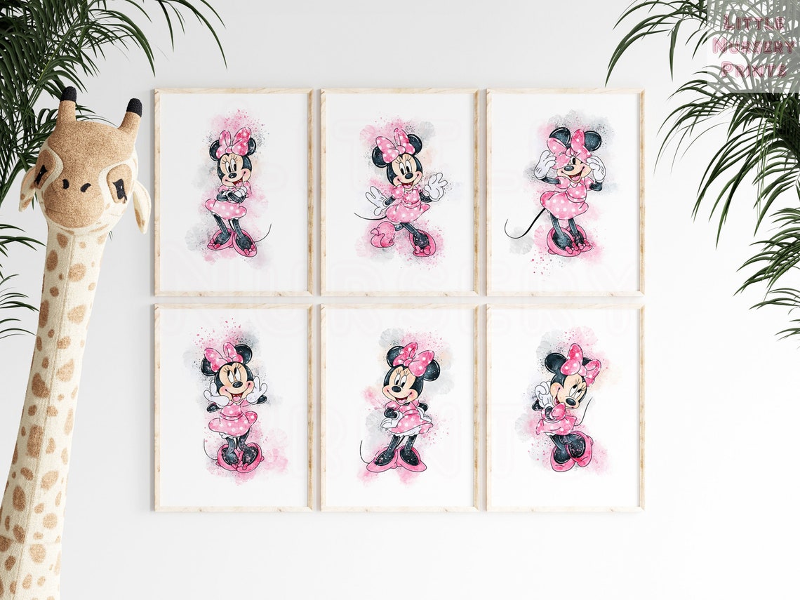 Minnie Mouse Wall Art Minnie Mouse Nursery Minnie Mouse Art Etsy