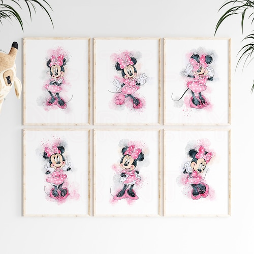 Minnie Mouse Wall Art Minnie Mouse Nursery Minnie Mouse Art Etsy