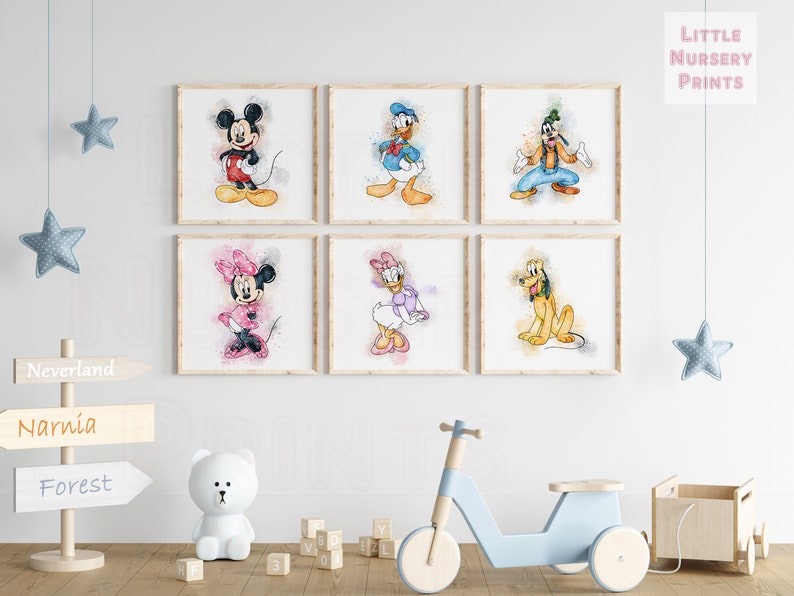 Mickey Mouse Artmickey Wall Art Minnie Mouse Nursery Minnie Etsy