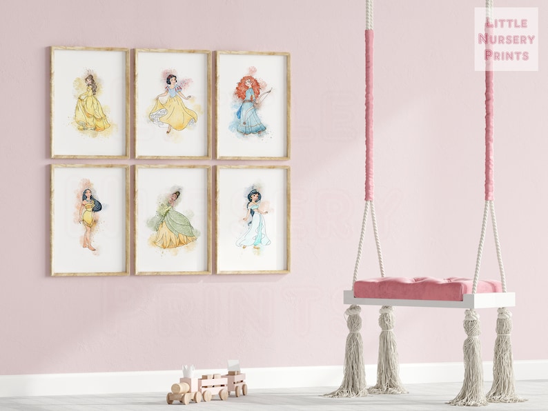 Princess Wall Art Princess Nursery Princess Room Decor Etsy